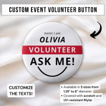 ボランティアバッジ イベント名タグ 白 赤 尋ねて