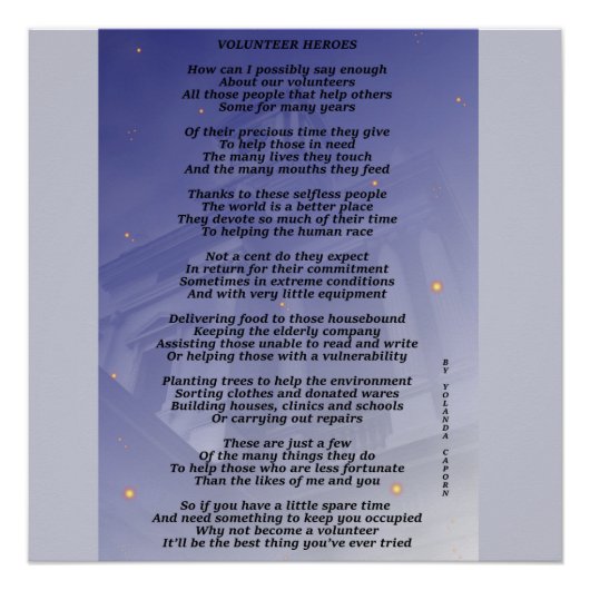 ボランティアヒーロー光沢のあるポスター ポスター (正面)