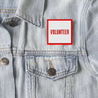 ボランティアモダン、ビジネス用の赤と白のボタン 缶バッジ