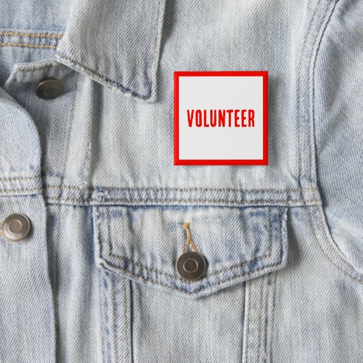 ボランティアモダン、ビジネス用の赤と白のボタン 缶バッジ (インサイチュ)