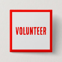 ボランティアモダン、ビジネス用の赤と白のボタン 缶バッジ