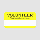 ボランティア名タグ再利用可能なドライ消去バッジイエロー 名札 (正面)