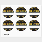 ボランティア名タグelgant金ゴールドと黒 ラウンドシール (シート)