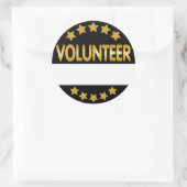 ボランティア名タグelgant金ゴールドと黒 ラウンドシール (バッグ)