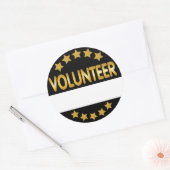 ボランティア名タグelgant金ゴールドと黒 ラウンドシール (封筒)