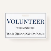 ボランティア名前をカスタムするバッジシンプル文字 バッジ (正面)