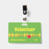 ボランティア学校グリーンバッジ バッジ (正面 （クリップ付）)