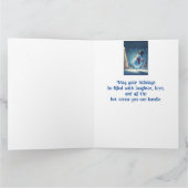 ボランティア幸せ雪だるまホットチョコレートクリスマス カード (内部)