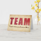 ボランティア感謝していに向けたチームワーク赤い質感 カード (黄色い花)