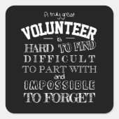 ボランティア感謝の感謝ギフトスクリプト黒 スクエアシール (正面)