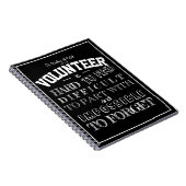 ボランティア感謝の感謝ギフトスクリプト黒 ノートブック (右側)