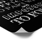 ボランティア感謝の感謝ギフトスクリプト黒 ポスター (角)