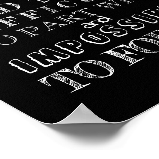 ボランティア感謝の感謝ギフトスクリプト黒 ポスター (角)