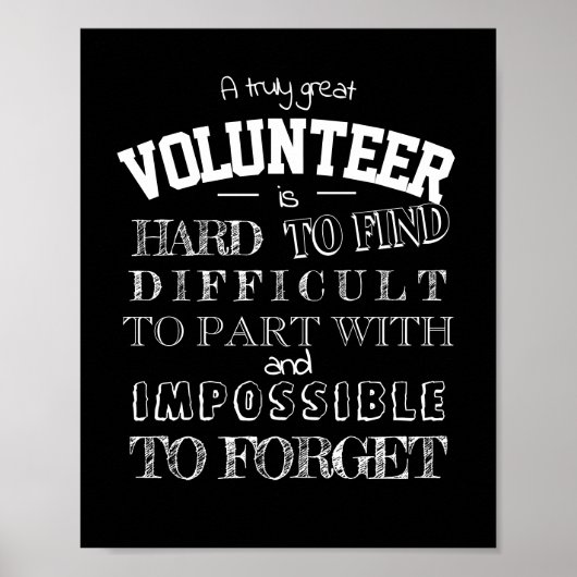 ボランティア感謝の感謝ギフトスクリプト黒 ポスター (正面)