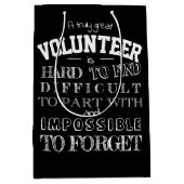 ボランティア感謝の感謝ギフトスクリプト黒 ミディアムペーパーバッグ (正面)