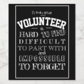 ボランティア感謝の気持ちを表す 黒いスクリプトの感謝の贈り物 ワインラベル (シングルラベル)