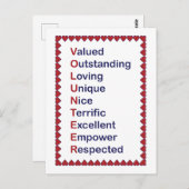 ボランティア感謝の気持ち 赤いハート 白いハート ポストカード (正面/裏面)