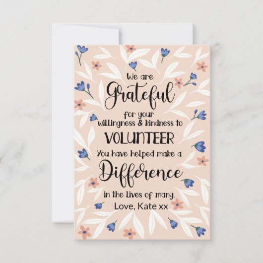 ボランティア感謝の週のパターンカード カード (正面)