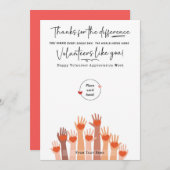 ボランティア感謝ウィークギフトカードホルダー 招待状 (正面/裏面)