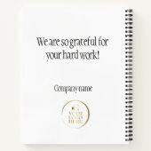 ボランティア感謝カスタム文字ロゴ名 ノートブック (裏面)