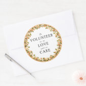 ボランティア感謝クラシックのラウンドステッカー ラウンドシール (封筒)
