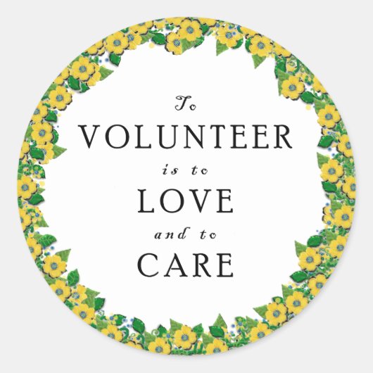 ボランティア感謝クラシックのラウンドステッカー ラウンドシール (正面)