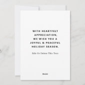 ボランティア感謝クリスマスホリデーカード シーズンカード (裏面)