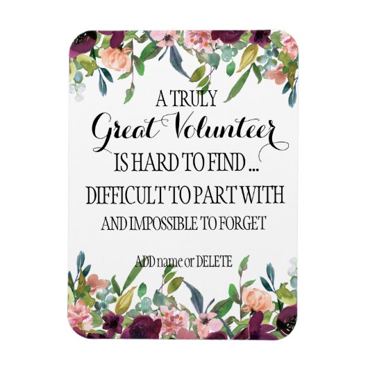 ボランティア感謝マグネットギフトフローラデザイン マグネット (縦)