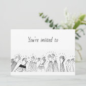 ボランティア感謝ランチョンモダンシンプル 招待状 (スタンド正面)