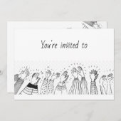 ボランティア感謝ランチョンモダンシンプル 招待状 (正面/裏面)