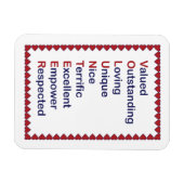 ボランティア感謝感謝していハート赤白 マグネット (横)