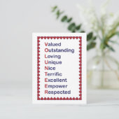 ボランティア感謝 赤いハート 白い背景 ポストカード (スタンド正面)