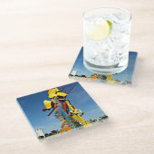 ボランティア活動のグラス・コースターへの献上品 ガラスコースター (アングル)