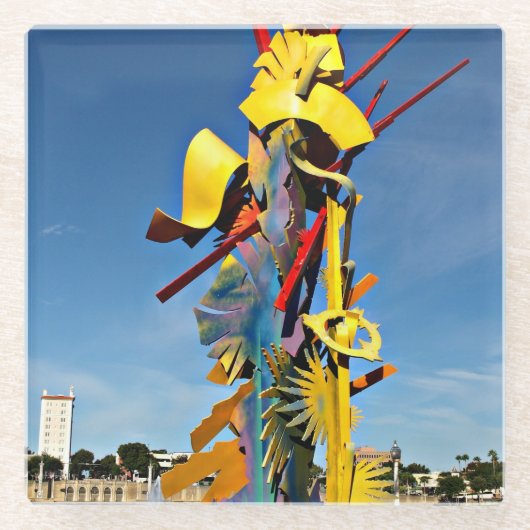 ボランティア活動のグラス・コースターへの献上品 ガラスコースター (正面)