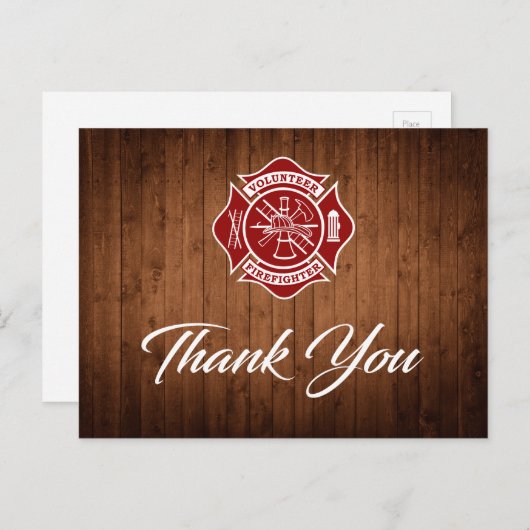 ボランティア消防士ありがとうポストカード ポストカード (正面/裏面)