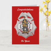 ボランティア消防士カスタムの退職カード カード (黄色い花)