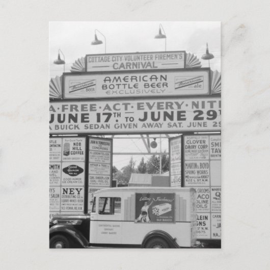 ボランティア消防士カーニバル, 1940年代 ポストカード (正面)