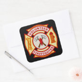 ボランティア消防士マルチーズクロス スクエアシール (封筒)