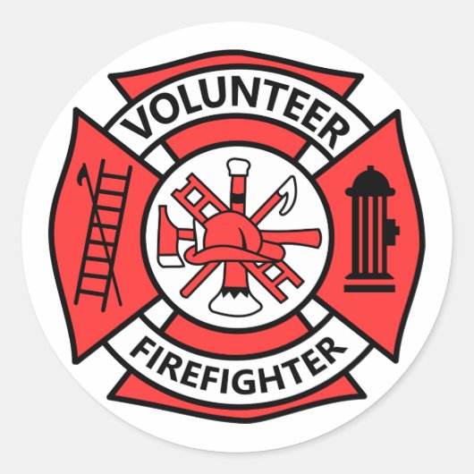 ボランティア消防士 ラウンドシール (正面)