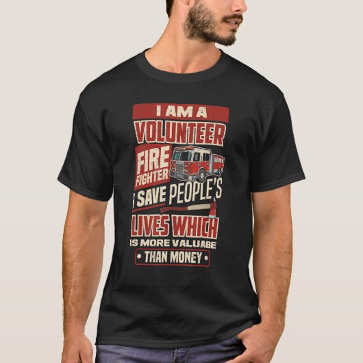 ボランティア消防消防士I 救 Tシャツ (正面)