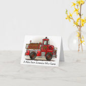 ボランティア消防車のノートカード カード (黄色い花)