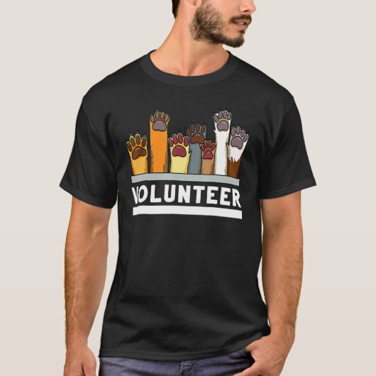 ボランティア犬の救助支援動物 Tシャツ (正面)