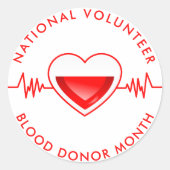 ボランティア献血月 ラウンドシール (正面)