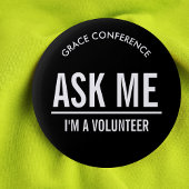 ボランティア用の黒いボタン 缶バッジ