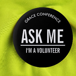 ボランティア用の黒いボタン 缶バッジ