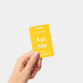 ボランティア用イエロー「お声がけください」バッジ バッジ (手持ち)