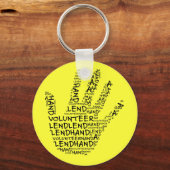 ボランティア認識度：手救済を貸す キーホルダー (正面)