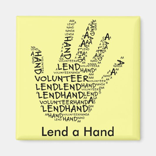 ボランティア認識度：手救済を貸す マグネット (正面)