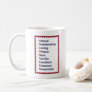 ボランティア赤いハートタイポグラフィコーヒーマグ コーヒーマグカップ