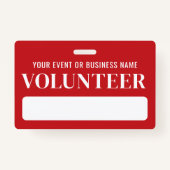 ボランティア赤と白者 バッジ (正面)